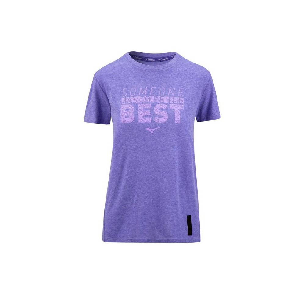 Camisetas Mizuno Ronda Rousey Graphic Mujer Azul Marino Outlet SEYX-85946
